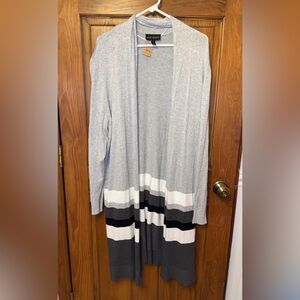 Lane Bryant Gray and Black Knit Cardigan